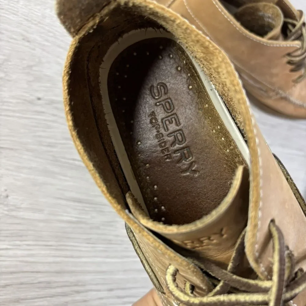 Sperry Top Sider Brown Leather Chukka Ankle Boots Sahara Men’s Lace Up 7.5M